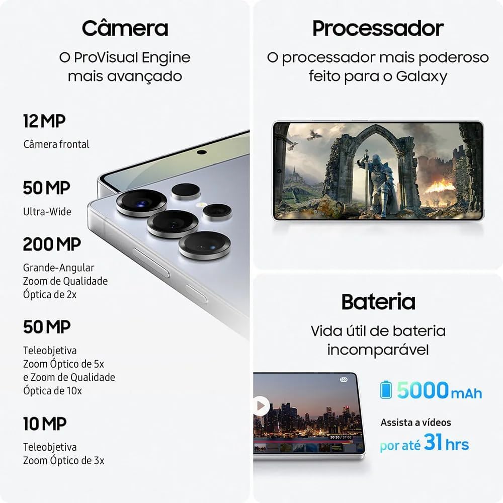 s25 ultra e suas ótimas câmeras, super processador e bateria
