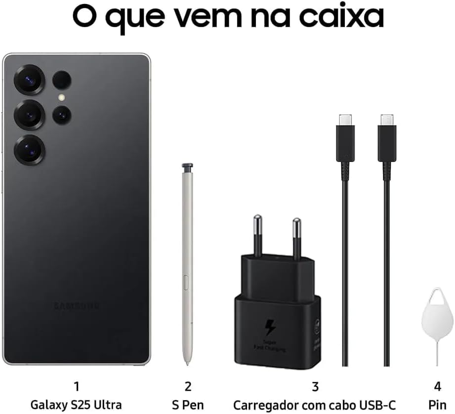 s25 ultra e tudo o que vem na caixa